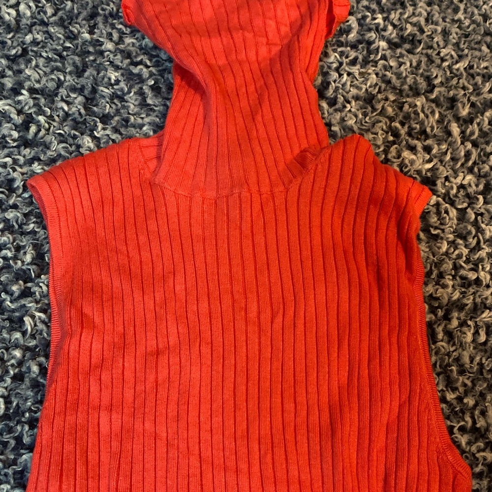 Express Red Ribbed Top NWT - Picture 4 of 5